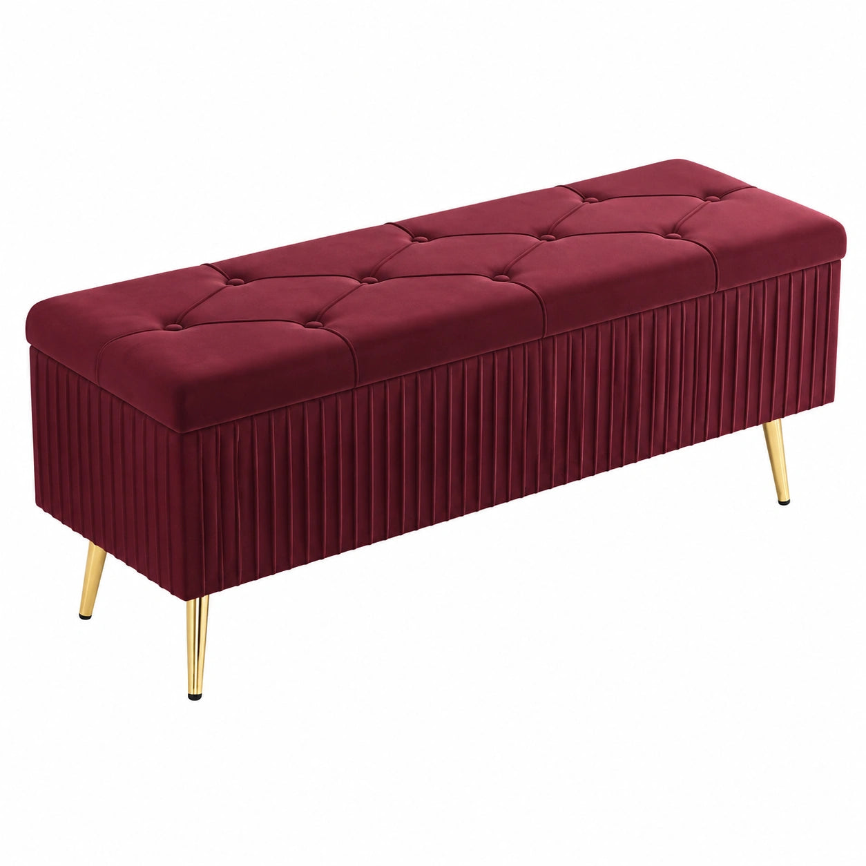 Eleganter Samt-Polsterhocker mit Stauraum, moderner Sitz für den Flur