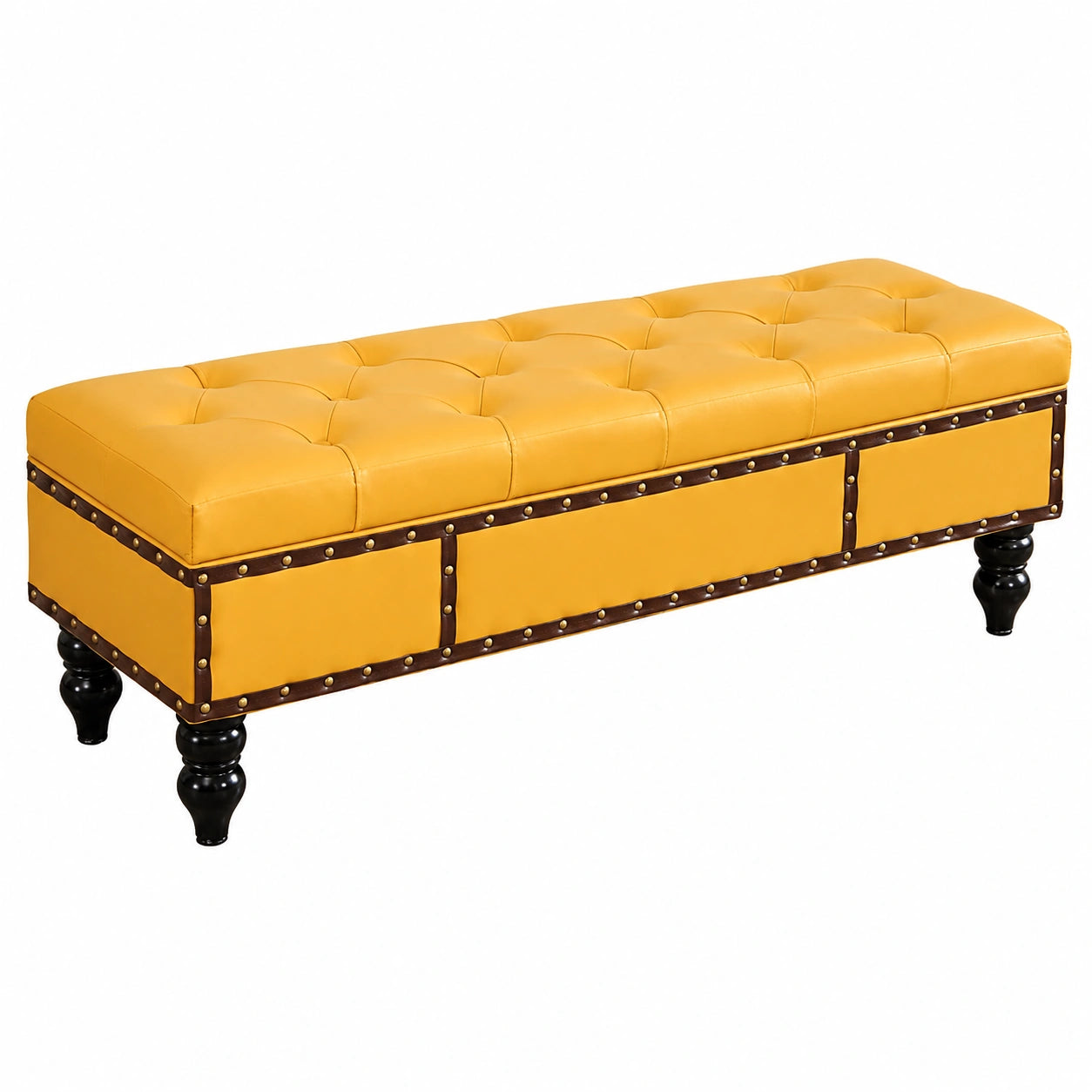 Gelbe Schuhbank mit Stauraum für Flur, Wohnzimmer und Schlafzimmer