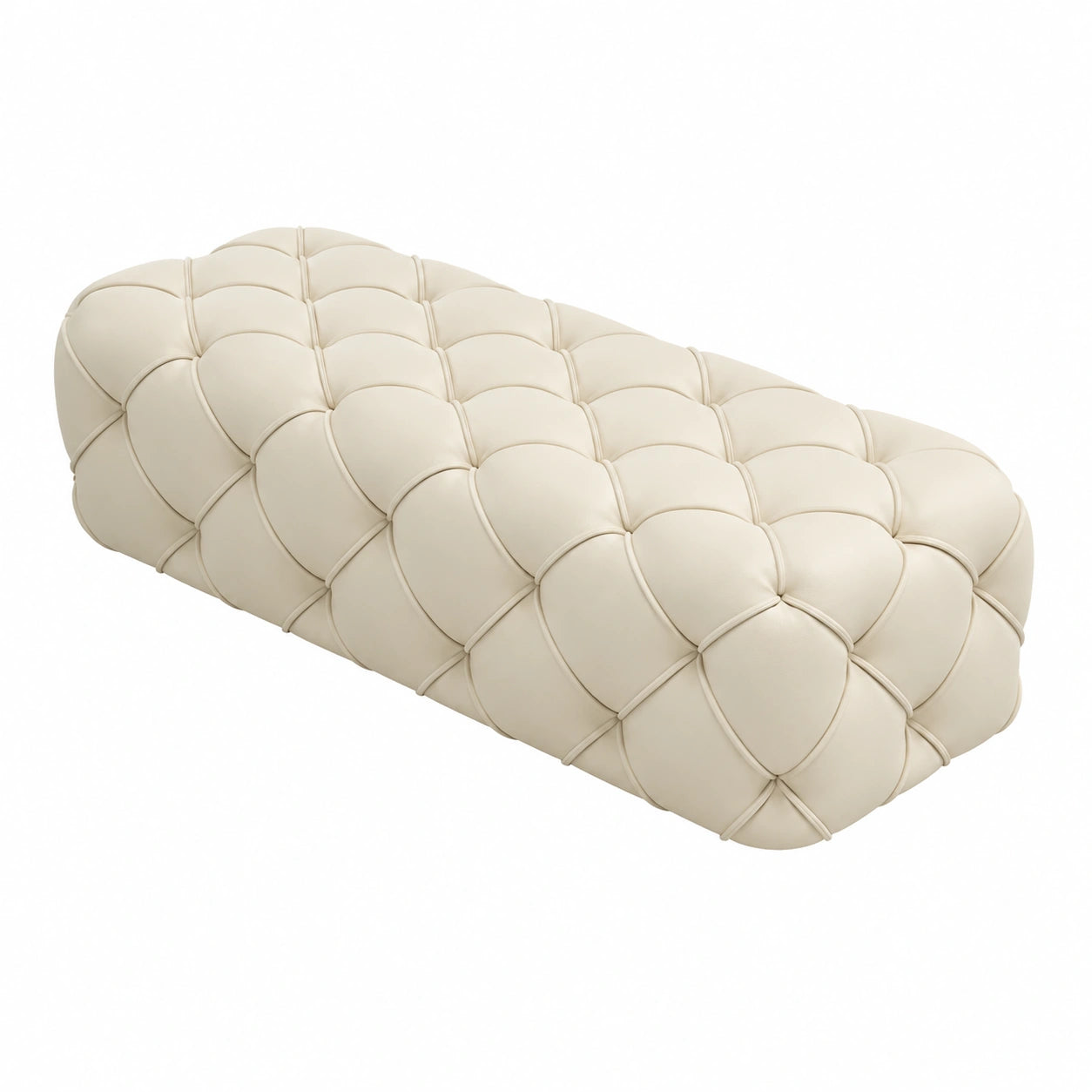 Elegante gepolsterte Lederbank mit Stauraum für Wohnzimmer oder Schlafzimmer