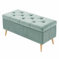 Elegante Sitzbank mit Stauraum, 80 cm, für Flur und Schlafzimmer, stilvoller Hocker in Türkis