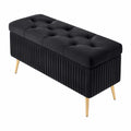 Vielseitige Sitzbank mit Stauraum für Wohnzimmer und Schlafzimmer, 100 cm, Schwarz