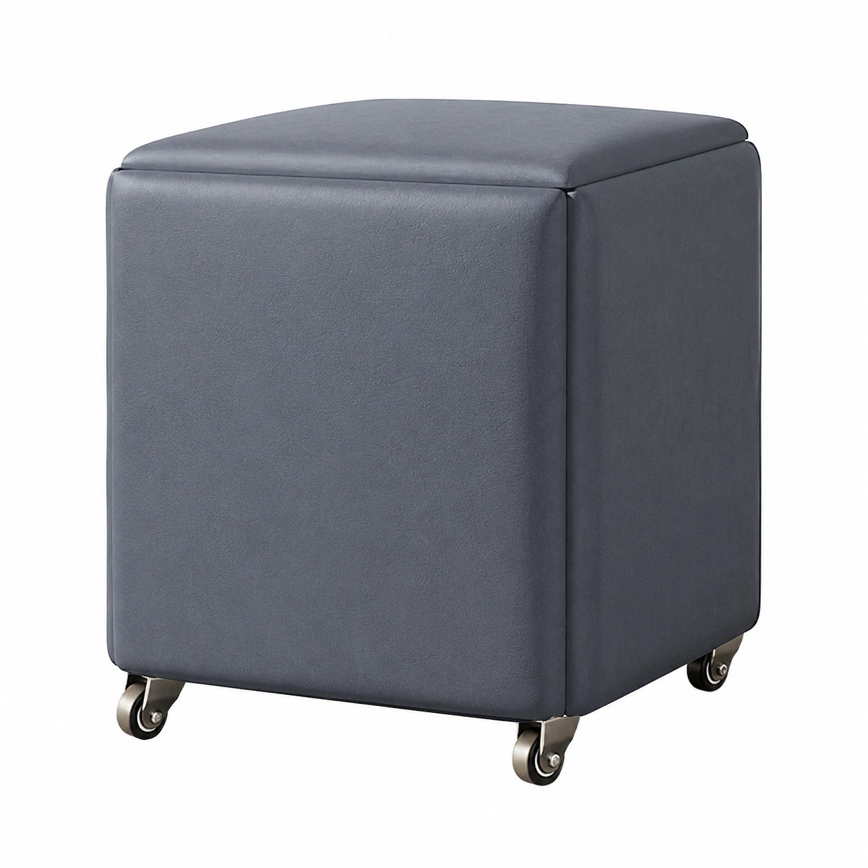 5-in-1 Multifunktionswürfelstuhl mit Rollen, stapelbar und platzsparend, ideal für Küche und Wohnzimmer, gepolsterter Sitz und stabiler Metallrahmen