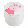 roba Runder Aufbewahrungshocker für Kinder Peppa Pig - Weicher Samt mit abnehmbarem Deckel - Ab 18 Monaten geeignet - Leicht zu reinigen - Beige mit Schweinchen-Motiv