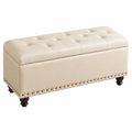 Multifunktionaler Aufbewahrungshocker Beige 100 cm, Ideal für Schlafzimmer & Bekleidungsgeschäft