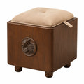 Multifunktionaler Holz-Aufbewahrungshocker, Retro-Design, Schuhbank-Sofa, 33x33x30,5 cm