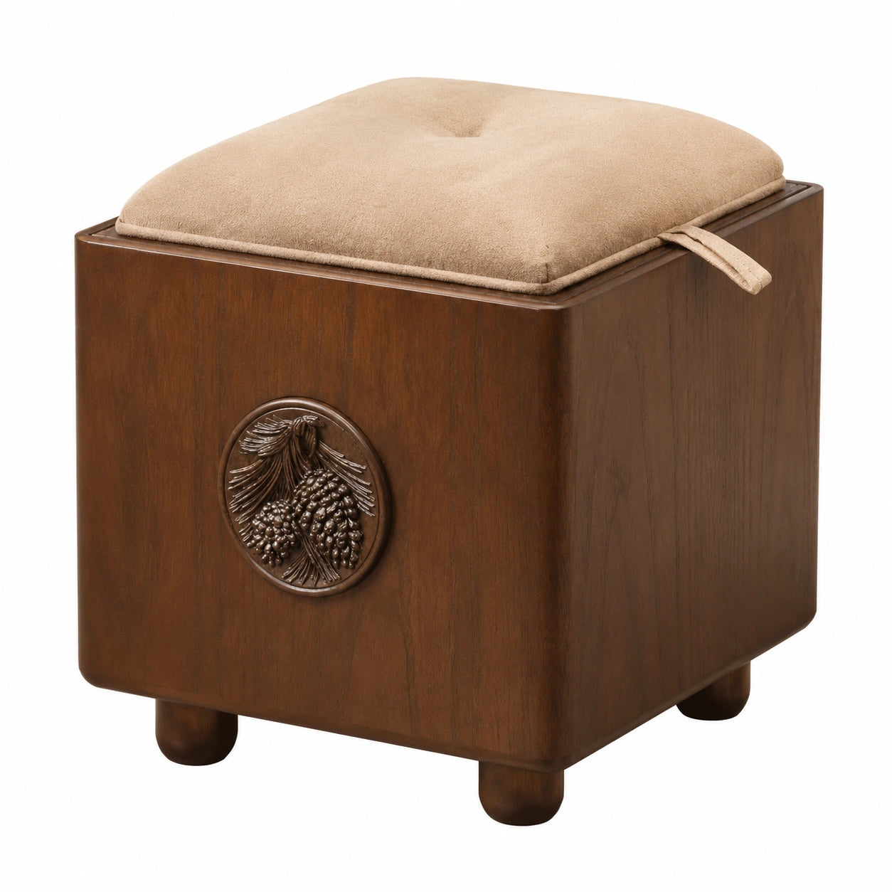 Multifunktionaler Holz-Aufbewahrungshocker, Retro-Design, Schuhbank-Sofa, 33x33x30,5 cm