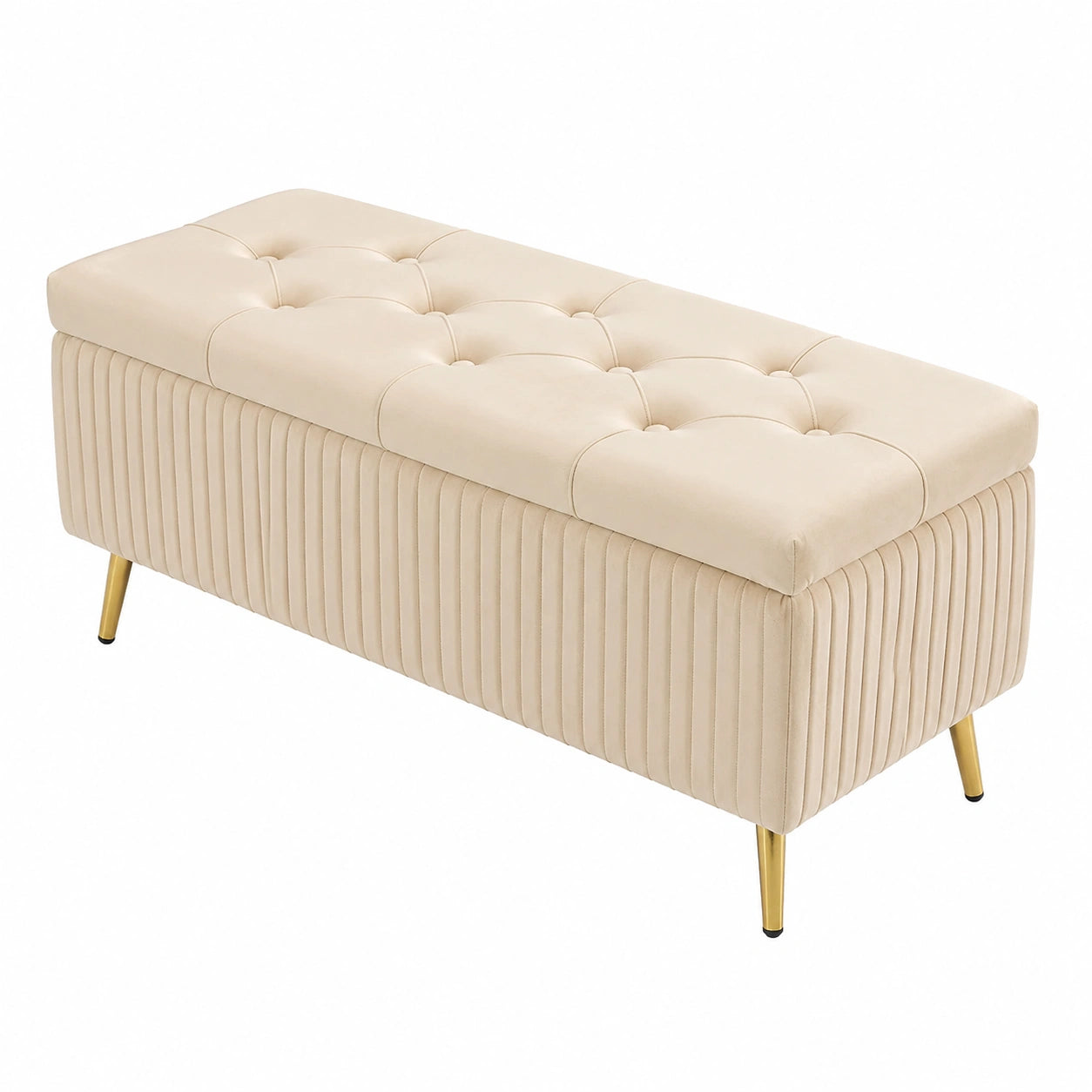 Elegante Samt-Ottomane mit Stauraum, Polsterbank für Wohnzimmer