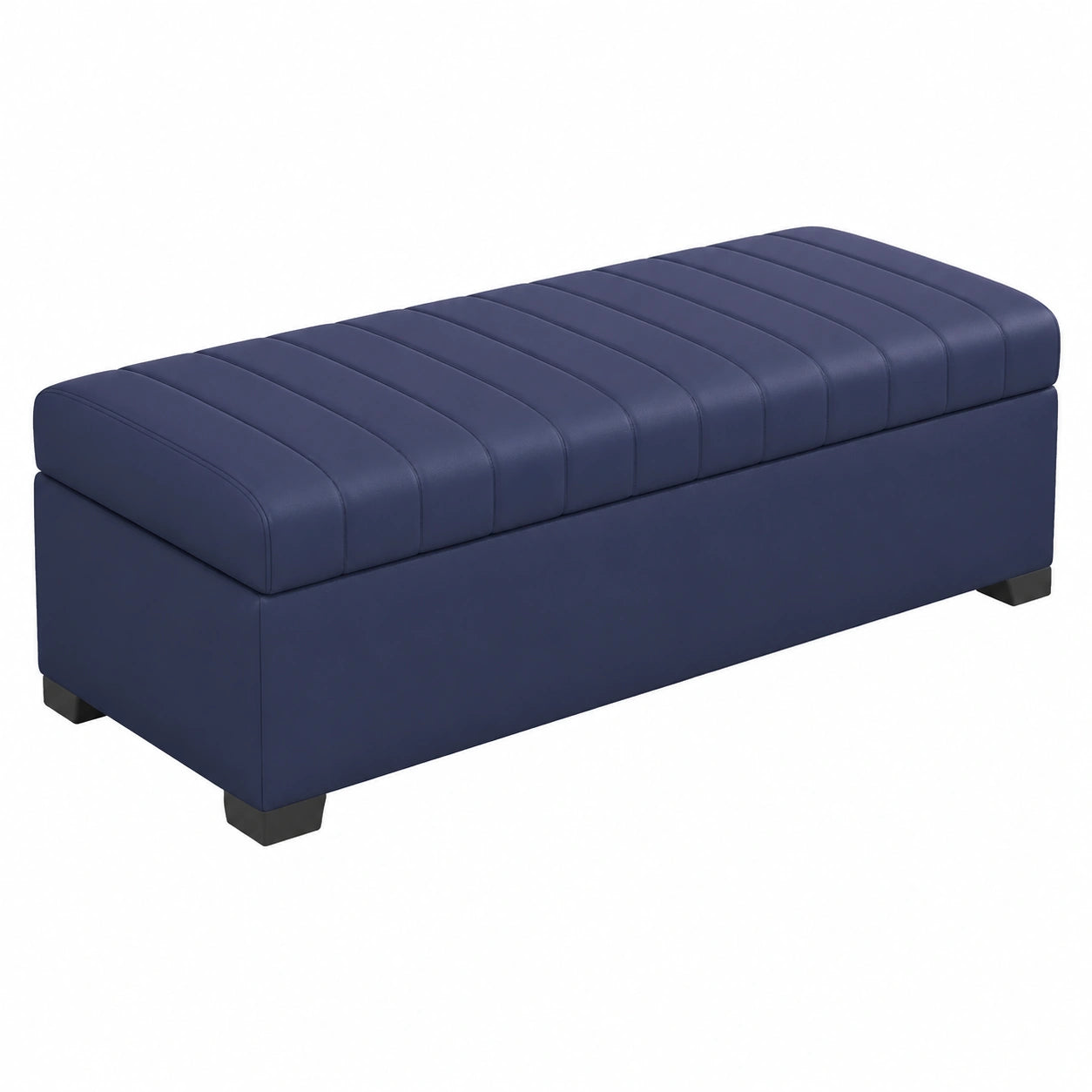 Elegante blaue Ottoman mit Stauraum, gepolstert, für Flur und Schlafzimmer, 60 x 40 x 40 cm, modernes Design